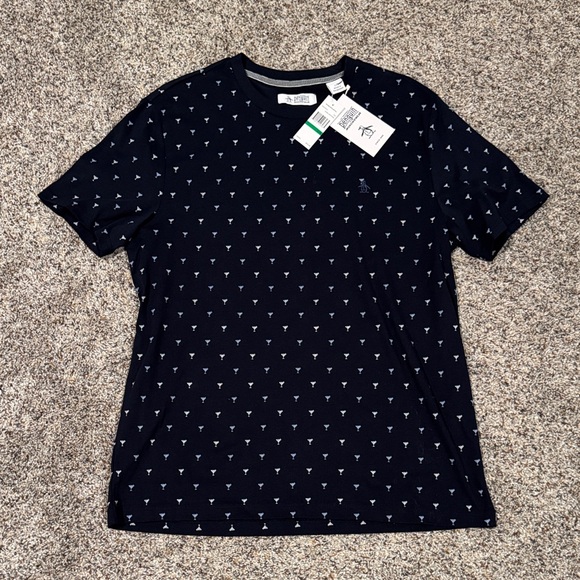 Penguin By Munsingwear Other - Men's Navy Short-Sleeve Patterned Tee. —FAST SHIP